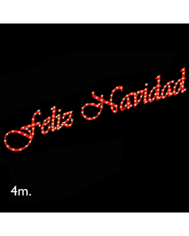 Red corporeal sign FELIZ NAVIDAD 4 meters warm LEDs IP44 15W