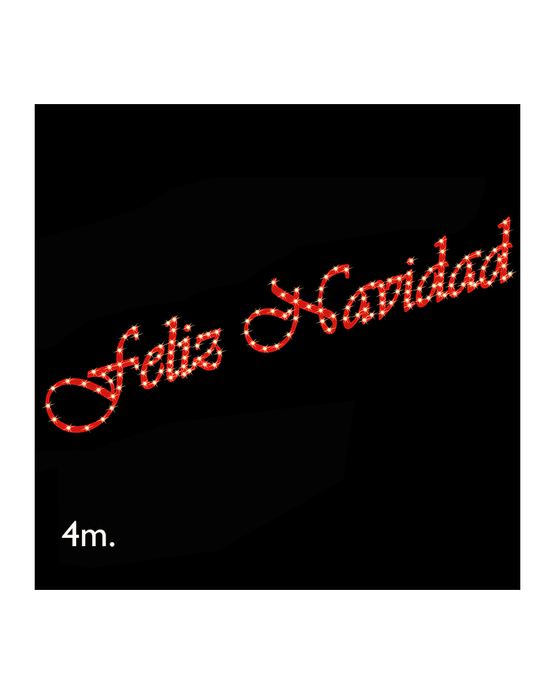 Red corporeal sign FELIZ NAVIDAD 4 meters warm LEDs IP44 15W