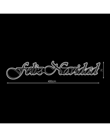 Red corporeal sign FELIZ NAVIDAD 4 meters warm LEDs IP44 15W