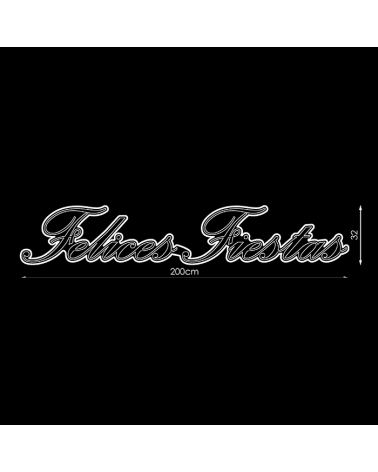 Golden corporeal sign Felices Fiestas 2 meters classic letters warm LEDs IP44 9W