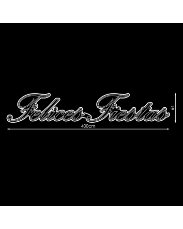 Golden corporeal sign Felices Fiestas 4 meters warm LEDs IP44 15W