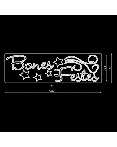 BONES FESTES sign 2.61 meters warm white LEDs IP65 78W