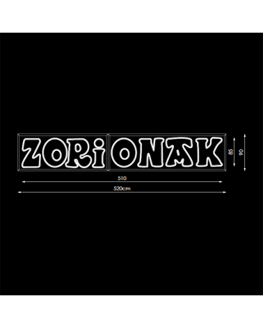 Zorionak sign of 5.10 meters LEDs IP65 90W