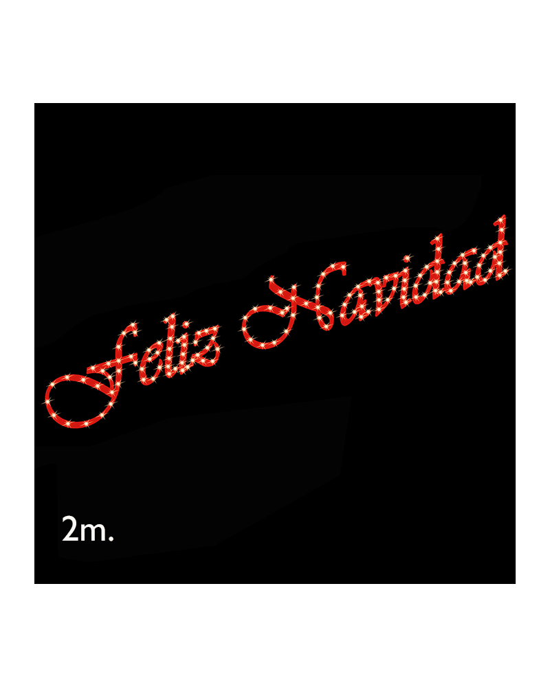 Red corporeal sign FELIZ NAVIDAD 2 meters warm LEDs IP44 9W
