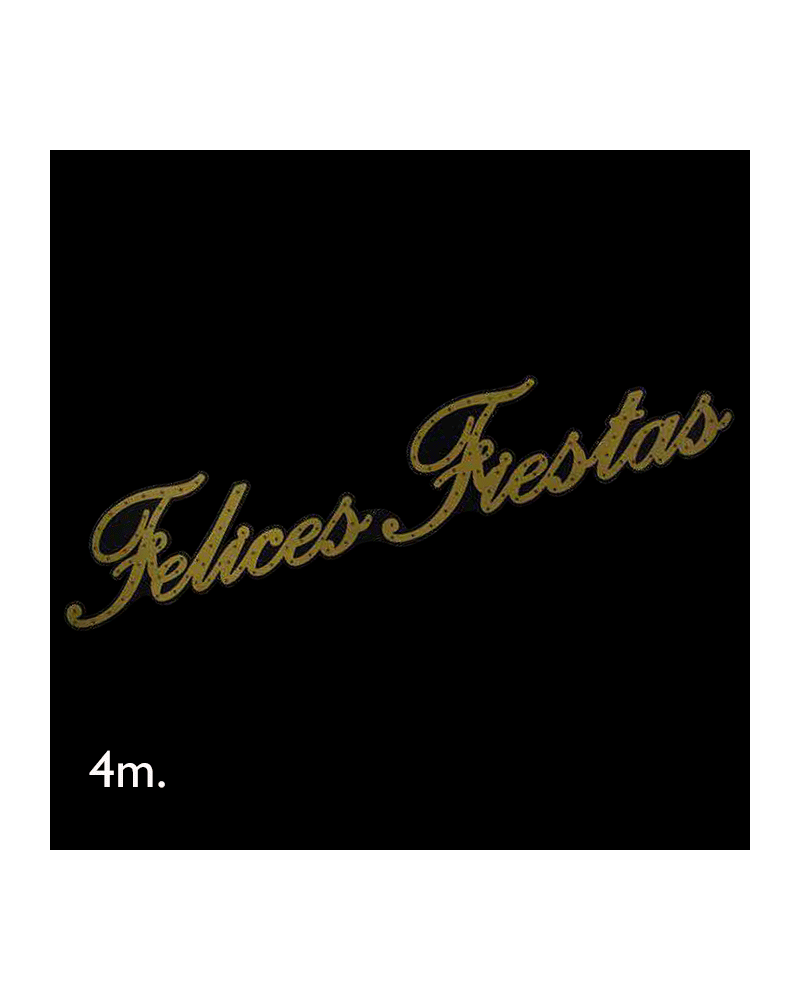 Golden corporeal sign Felices Fiestas 4 meters warm LEDs IP44 15W