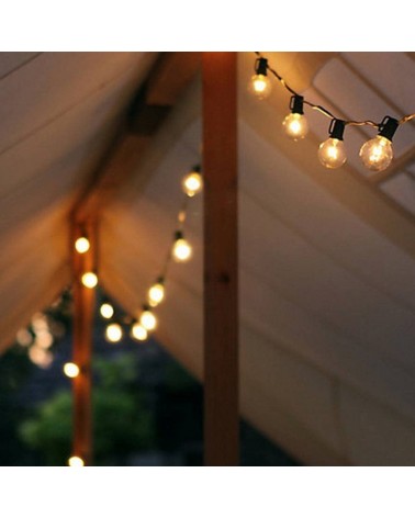 Festoon light of 45 E27 lamp holders 15 meters for outdoor use IP44
