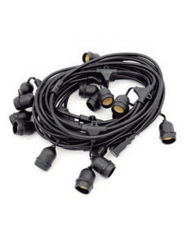 Festoon light IP65 splice string light with 10 E27 lamp holders 10 meters for outdoor use