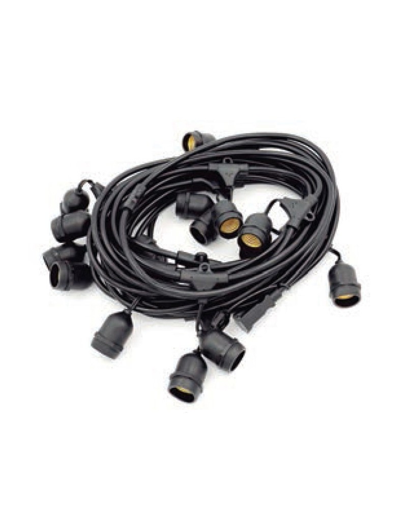 Festoon light IP65 splice string light with 10 E27 lamp holders 10 meters for outdoor use