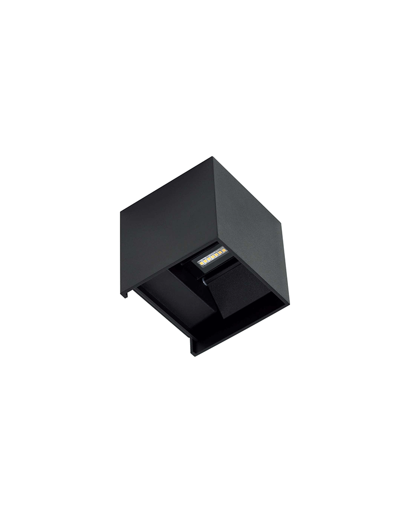 LED black outdoor wall light on top and bottom 6.8W Aluminum 10cm 3000k. 530lm.