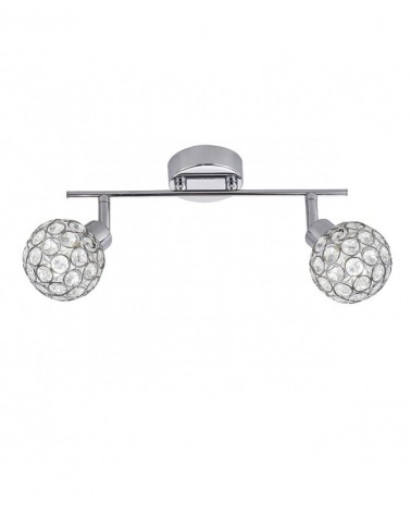 Surface mounted 2 spot lights 32cm chrome imitation diamond diffuser with metal frames 40W G9