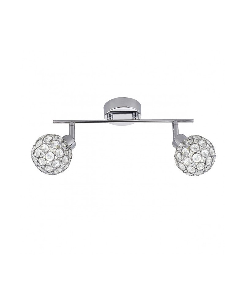 Surface mounted 2 spot lights 32cm chrome imitation diamond diffuser with metal frames 40W G9