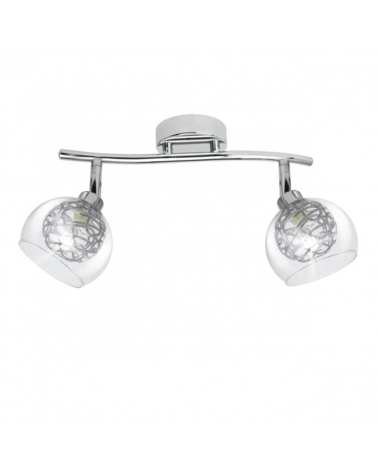 Surface mounted 2 spot lights 35cm in glass+chrome metal 40W G9