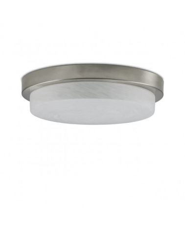 Simple matt glass disc ceiling light 32cm leather color base 3x60W E27