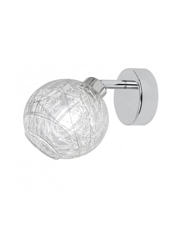 LED Wall lamp 16cm. chrome glass shade spotlight with interior linear decoration 1 X 40W G-9