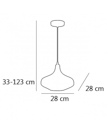 Ceiling lamp With bell-shaped glass lampshade 1x40W E27 28cm