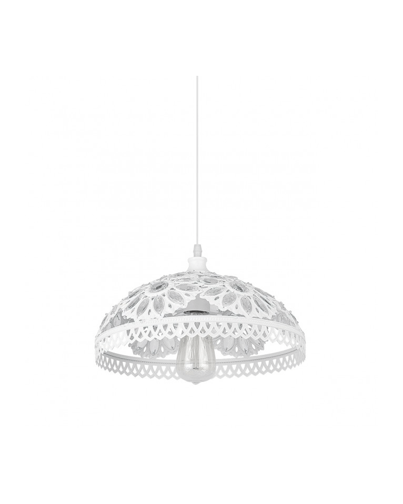 Ceiling lamp 32cm. white with embedded acrylic lenses 60W E-27