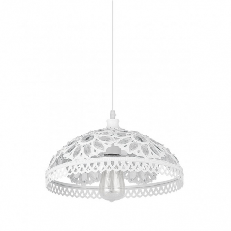 Ceiling lamp 32cm. white with embedded acrylic lenses 60W E-27