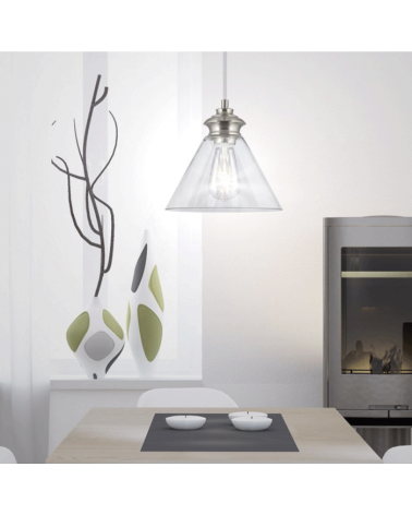 Ceiling lamp with bell-shaped glass lampshade and metal 1x40W E27 27cm