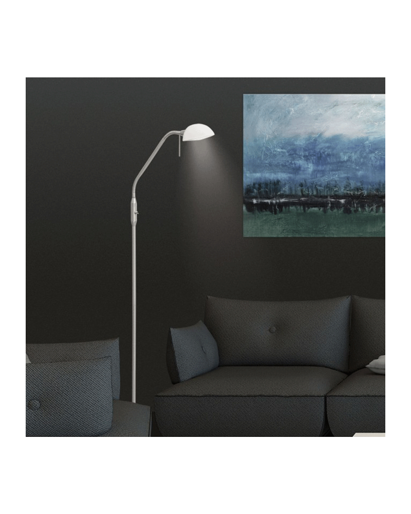 Floor lamp 150 cm. With adjustable focus in satin nickel 30W E14