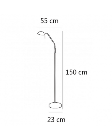 Floor lamp 150 cm. With adjustable focus in satin nickel 30W E14