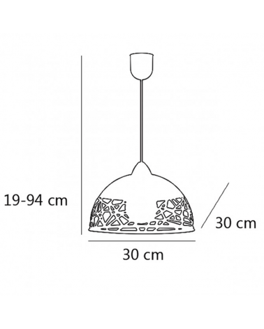 Lámpara de techo 30 cm blanca diseño trencadís E27 60W