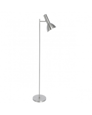 Lámpara de pie de 151cm en metal acabado níquel satinado foco abatible líneas rectas 1 X 60W E-27
