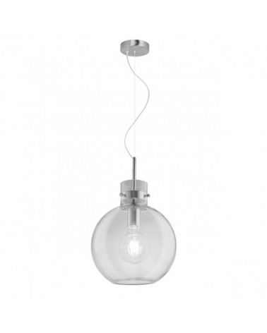 Glass bell shapedCeiling lamp and chrome lamp holder 1 X 60W E-27 25cm