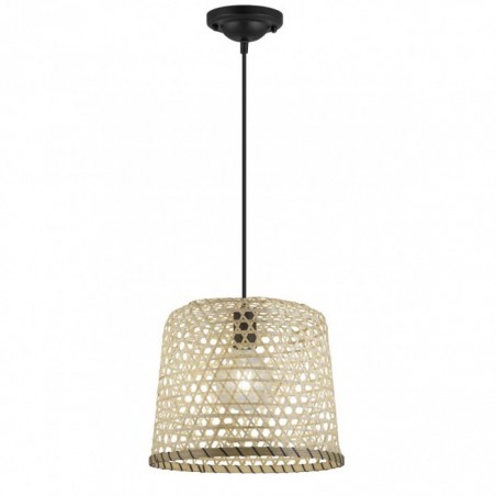 Bamboo bell Ceiling lamp with black metal lamp holder 1 X 60W E-27 27cm