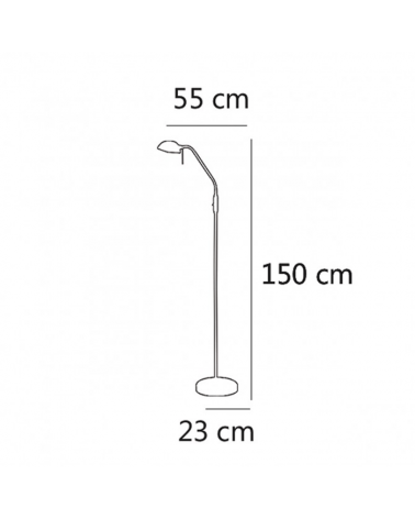 Lámpara de pie 150cm pantalla en cristal blanco orientable en acabado cuero 30W E14
