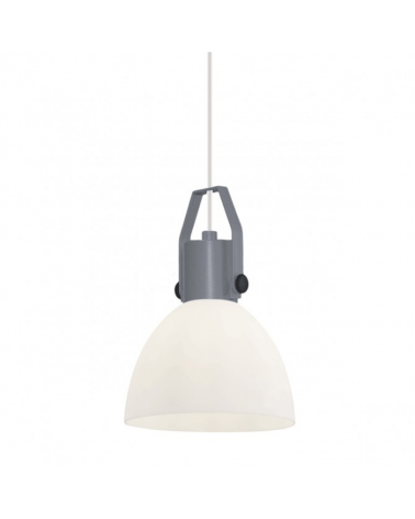 Ceiling lamp with white lampshade gray support 43cm industrial bell style E27