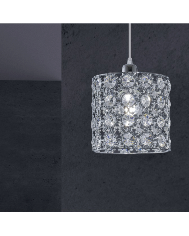 Cylinder Ceiling lamp 20cm with crystals chrome finish 60w E27