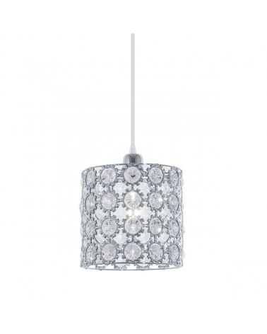 Cylinder Ceiling lamp 20cm with crystals chrome finish 60w E27