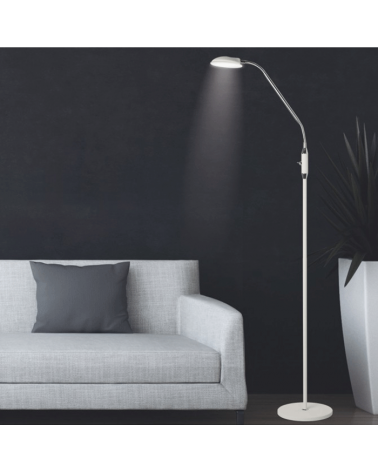 Floor lamp 165 cm. With adjustable spotlight finished in white LED 5W 4000K 500LM