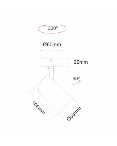Spotlight 6cm white GU10 folding Aluminum