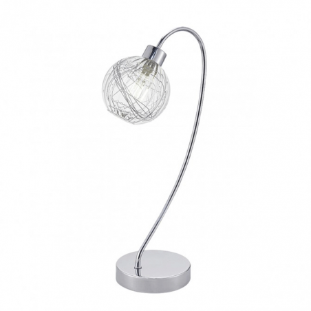 Intertwined spotlight table lamp, chrome finish with glass lampshade with interior linear decoration 1 X 40W G-9
