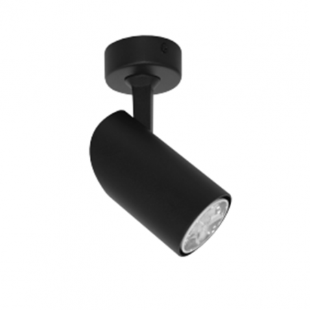 Foco proyector 6cm negro GU10 abatible Aluminio