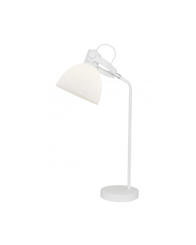 White Desk lamp 51cm adjustable vintage spotlight style with acrylic screen 1 X 40W E-14