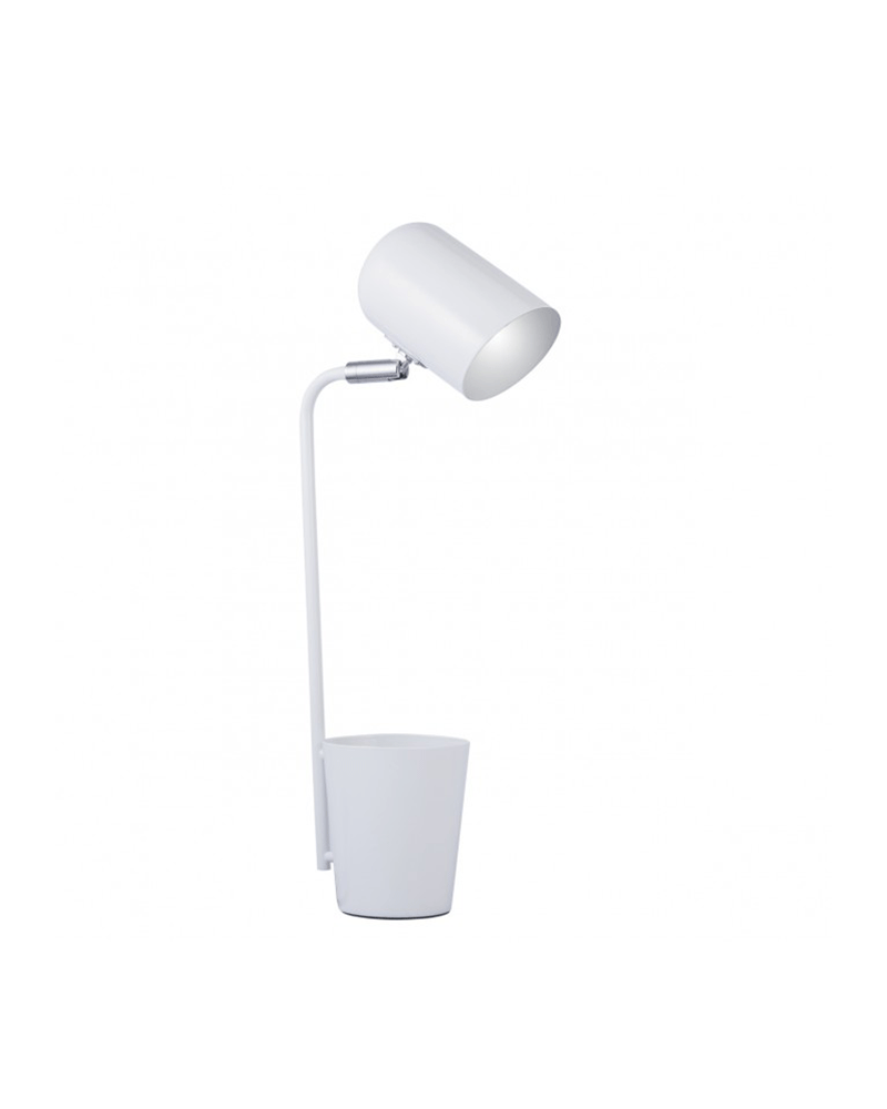 Lamp with metal pencil holder white finish 1 X 60W E-27