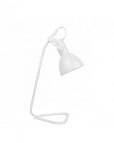 Metal desk lamp 34cm triangle base metal and acrylic oscillating lampshade white finish 1 X 40W E-14