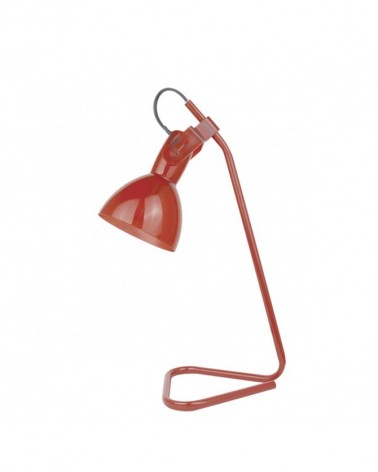 Metal desk lamp 34cm triangle base metal and acrylic oscillating lampshade red finish 1 X 40W E-14