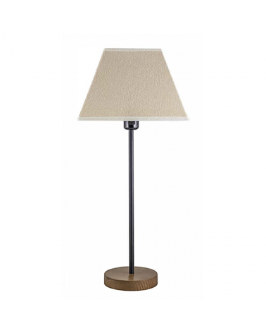 Table lamp 36.5cm wooden foot with square fiber lampshade E27