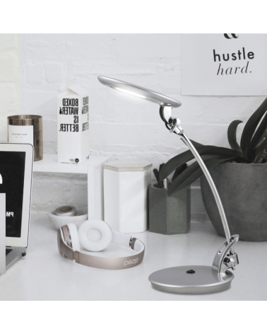 Desk lamp chromed metal and acrylic in Silver color LED 8W 800LM 4000K