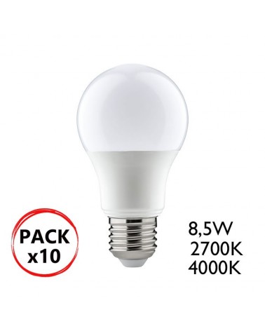 Pack 10 bombillas Estándar LED 8,5W E27 A+