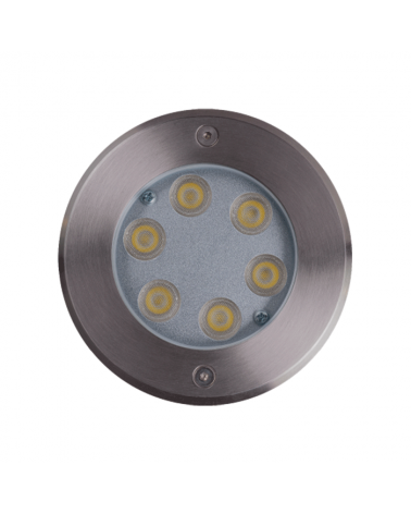 Recessed floor LED 6W IP67 stainless steel. of white light 4000K 702 Lumens, weight up to 2,000 Kgs.
