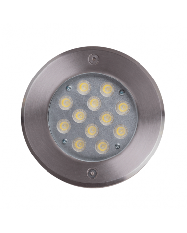 Recessed floor LED 12W IP67 stainless steel. of white light 4000K 1,496 Lumens, weight up to 2,000 Kgs.