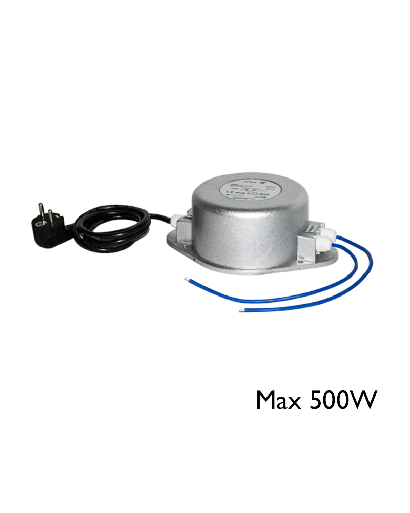 Magnetic transformer max. 500W 12V ac IP65.