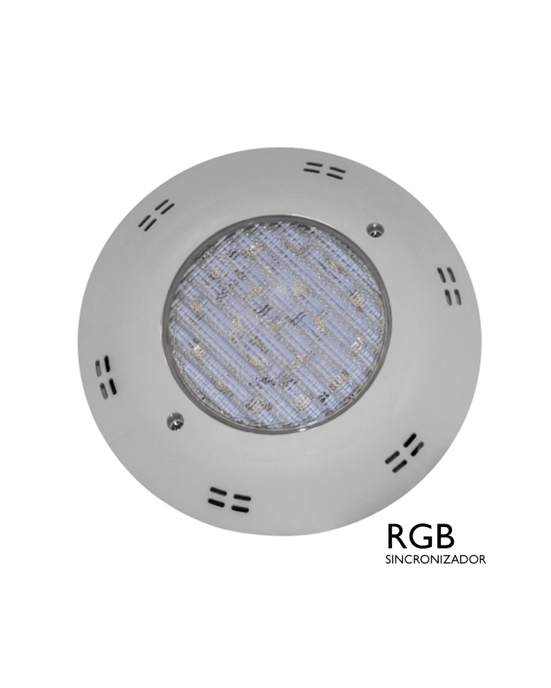 Luminaria de superficie sumergible IP68 LED 22W RGB sincronizador 12VAC