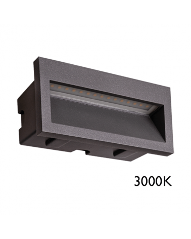 Aplique rectangular empotrable LED 3W IP54 apto para exteriores