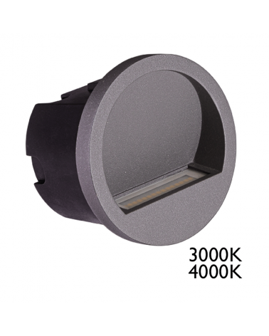 Round recessed LED 3W IP54 suitable for outdoor use