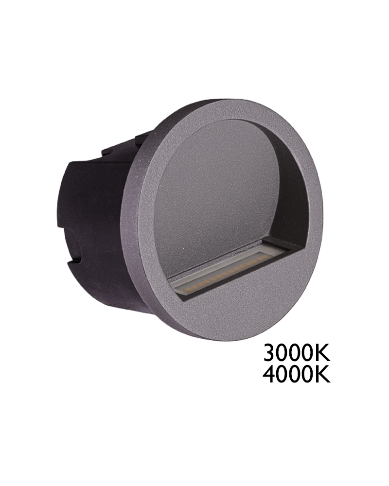 Round recessed LED 3W IP54 suitable for outdoor use